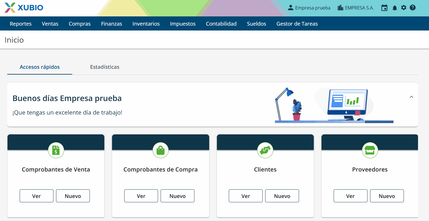 Cómo ingresar a Configuración > Mi Empresa en Xubio para verificar los datos de la empresa