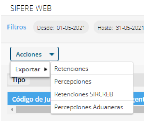 Cómo exporto los archivos para presentar en SIFERE Web