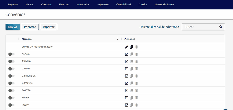 Activar y personalizar convenios en Xubio Sueldos
