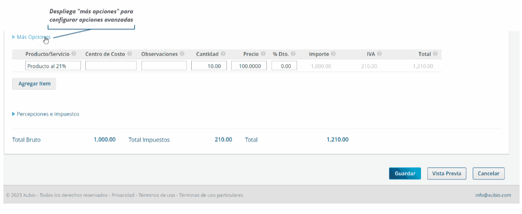 Paso 4 para crear una nota de crédito de venta