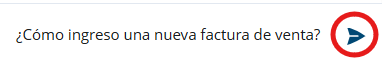 Campo de texto del chat con una pregunta de ejemplo y el ícono de enviar señalado