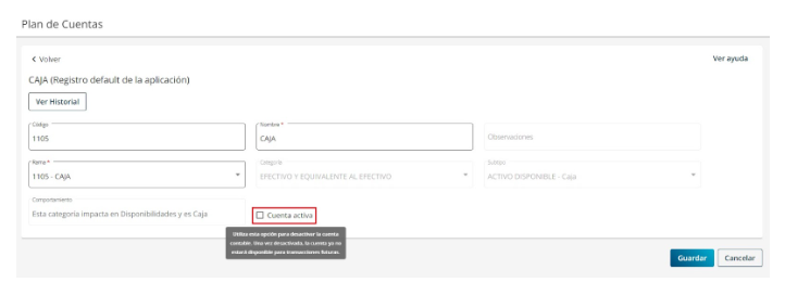 cómo modificar un plan de cuentas