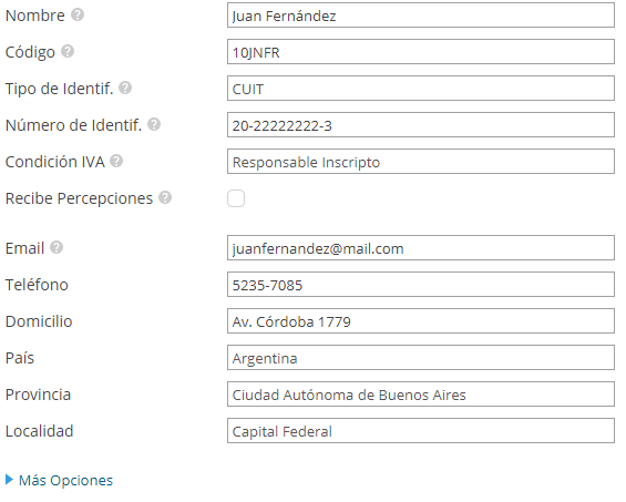 Información completa de un nuevo cliente en Xubio Argentina Información completa de un nuevo cliente en Xubio Argentina