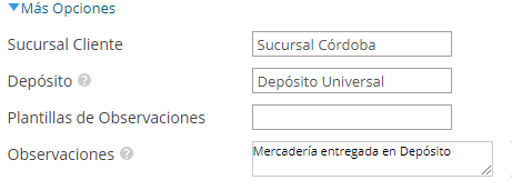 Información adicional de un nuevo remito de venta en Xubio Argentina