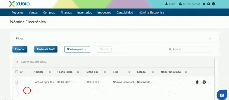 Envio a la DIAN