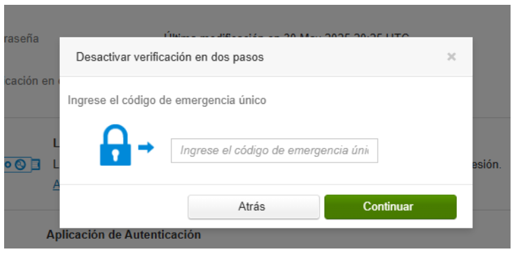 2a 2 como desactivar la verificación en 2 pasos